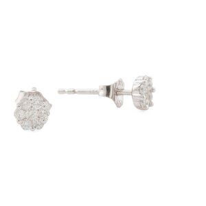 ORO LEONI White Gold/Diamond 14kt Gold Diamond Cluster Stud Earrings